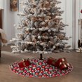 thumbnail image 4 of Rateoe Red Floral Pattern Christmas Tree Skirt with Ties , Christmas Tree Decorations, Farmhouse Christmas Decor Xmas Holiday Decorations-30", 4 of 6
