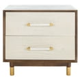 thumbnail image 5 of SAFAVIEH Justice Retro Rustic 2 Drawer Nightstand, Walnut/White Washed, 5 of 15