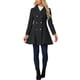 thumbnail image 2 of Abrigo largo de invierno INSPIRE CHIC para mujer, con solapa, abrigo de doble botonadura, XL, negro, 2 of 6