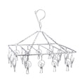 thumbnail image 3 of Laundry Drying Rack Rectangle Hanging Clothes Dryer with 20 Clothes Pins - Hangers with Clips Indoor Outdoor Laundry Hanger Silver, 3 of 5