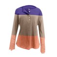 thumbnail image 5 of Pntutb moda mujer manga larga cuello redondo blusa estampada otoño casual pulóver tops con botones Pntutb Pntutb-5195, 5 of 5