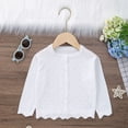 thumbnail image 3 of Tiijoy Newborn Girls Lace Knitted Cardigan Fall Long Sleeve Button Front Sweater, White, 3 of 3
