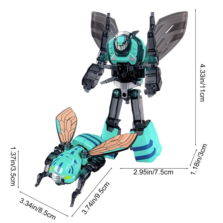 Blue Alloy Insect Mecha Transformation Robot With Interchangeable