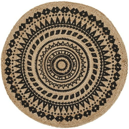 - Bungalow Rose Johnson Black/Natural Area Rug
