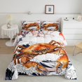thumbnail image 2 of YST Cute Crab Ocean Wave Comforter Set, Queen Size, Asian Theme Bedding, 2 of 6