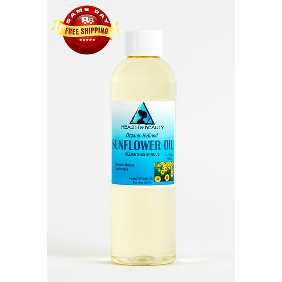 SUNFLOWER OIL REFINED ORGANIC CARRIER COLD PRESSED PURE 4 OZ