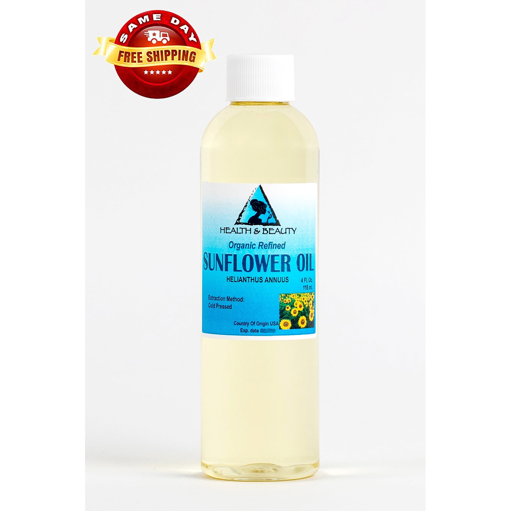 SUNFLOWER OIL REFINED ORGANIC CARRIER COLD PRESSED PURE 4 OZ