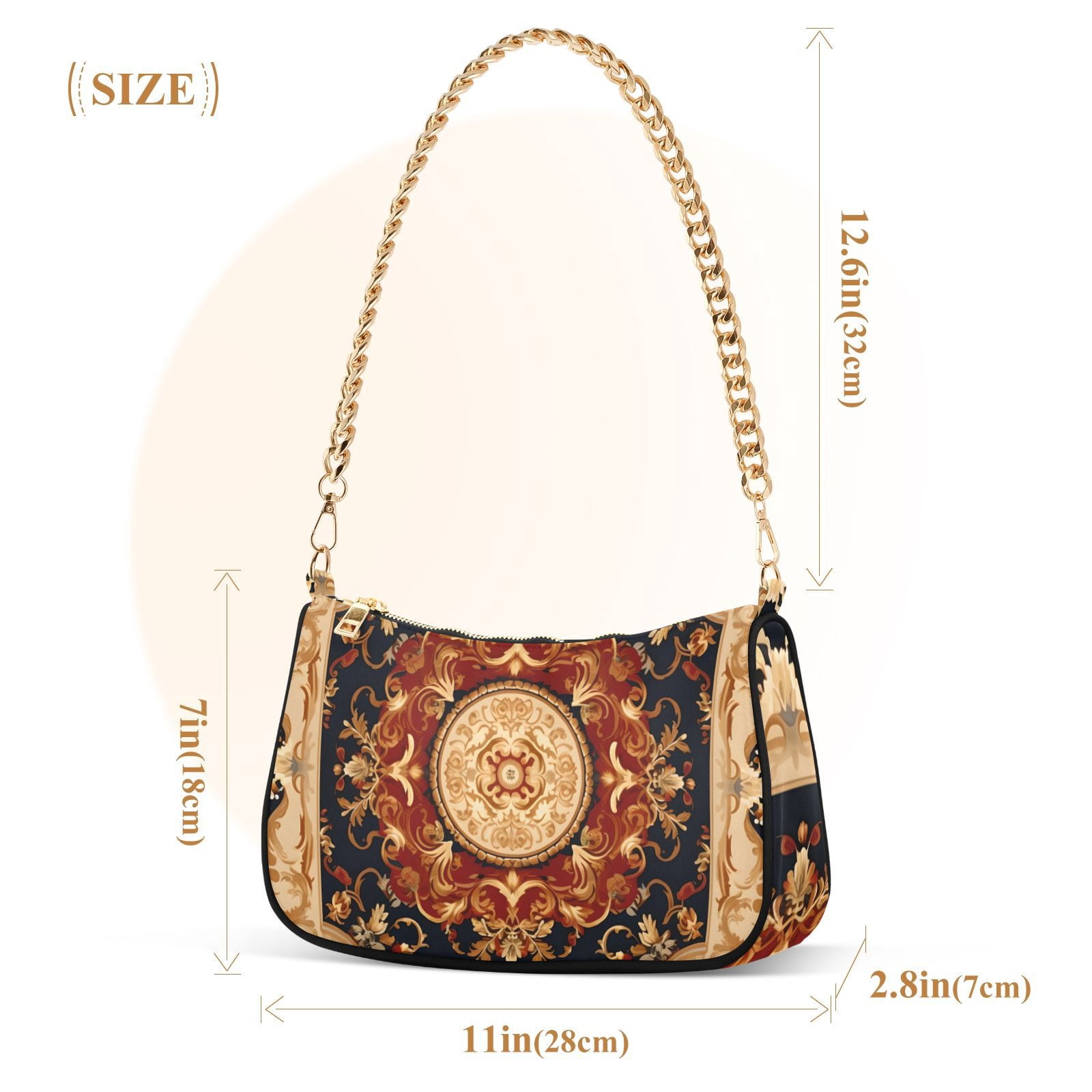 Boho PatternWomen Small Shoulder Bag Crossbody Tote Hobo Bags Purse Clutch Handbags with Chain Strap for Women