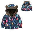 thumbnail image 2 of Shadoumai Back To School Clothes For Teen Girls Girls Winter Coat Jacket With Hood Windproof Warm Thick Toddler Outwear Cute Cartoon Prints Zipper Closure, 2 of 7