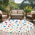 thumbnail image 5 of 7ft Round Rug, Colorful Polka Dot Non-Skid Rubber Backing Large Area Rugs - Living Room Bedroom Home Office, Rainbow Color Polka Dots Abstract Indoor Floor Mat Carpets Washable Rug, 5 of 9