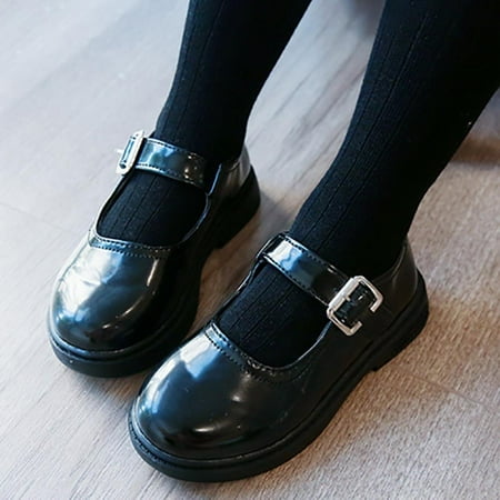 

URMAGIC Girl s Strap School Uniform Dress Shoe Mary Jane Flat (Toddler/Little Kid/Big Kid) Black 4.5-5 Years