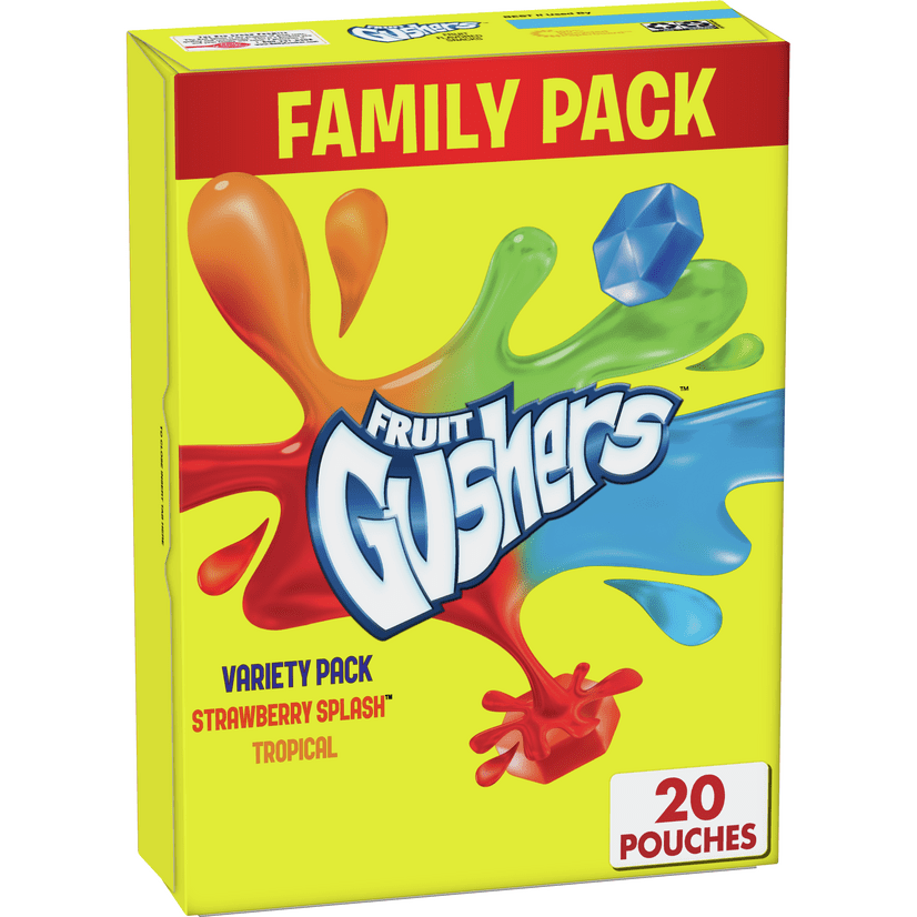 Gushers, Strawberry Splash and Tropical Flavors, 20 Pouches Walmart