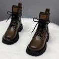 thumbnail image 2 of Gran oferta 2023 Otoño/Invierno nueva cabeza redonda pierna corta juvenil Street Riderew botines con cordones botas planas Martin para mujer, 2 of 5