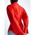thumbnail image 4 of Devil Wears Prada Scoop Collection Women's and Women's Plus Lace Up Cotton Shirt, Sizes XS-4X, 4 of 5