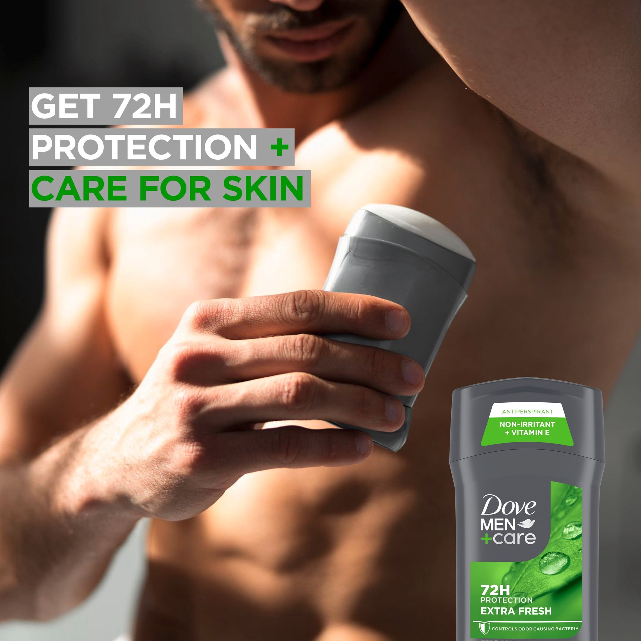 Dove Men+Care Men's Antiperspirant Deodorant Stick With 72-hour Sweat & Odor Protection Extra Fresh With 1/4 Moisturizing Cream & Long-lasting Citrus Scent , 2.6 oz