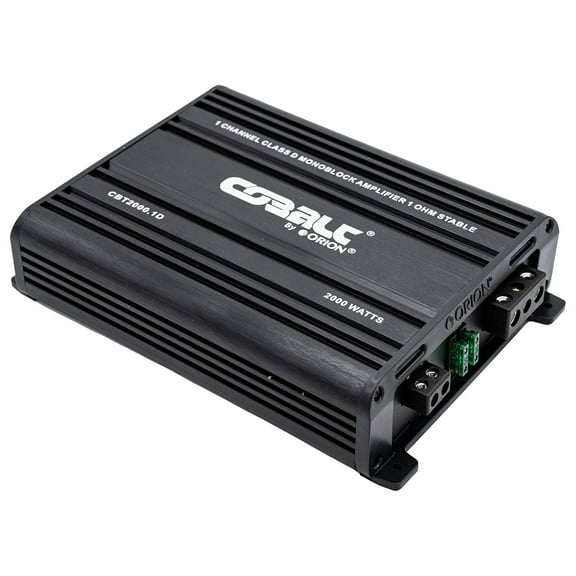 Orion Cobalt CBA2000.1D Monoblock 1-Channel Class D Amplifier for Car Subwoofer, 2000W MAX, 1/2/4 Ohm Stable, Adjustable Low Pass with Bass Boost, MOSFET Power Supply, Bass Knob Included