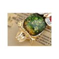 thumbnail image 4 of Ruby Red Crystal Rhinestone Eye Green Golden Tone Foil Bead Owl Bird Pin Brooch, 4 of 4