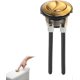 thumbnail image 1 of Botón pulsador de doble descarga para inodoro de 38 mm, botones de descarga de inodoro con cisterna dorada universal, repuesto estándar, accesorios para tanque de agua de inodoro de baño, 1 of 5