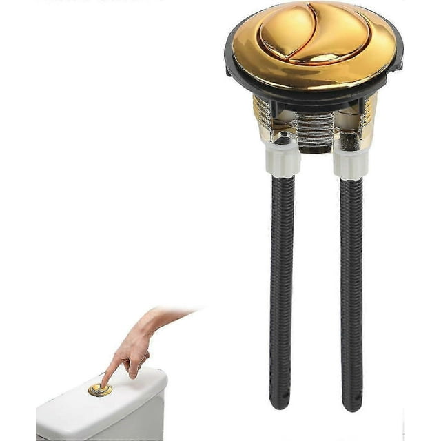 Botón pulsador de doble descarga para inodoro de 38 mm, botones de descarga de inodoro con cisterna dorada universal, repuesto estándar, accesorios para tanque de agua de inodoro de baño