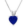 thumbnail image 1 of 2.0 ct Brilliant Heart Cut Solitaire Simulated Blue Sapphire 14k White Gold Pendant with 18" Chain, 1 of 4