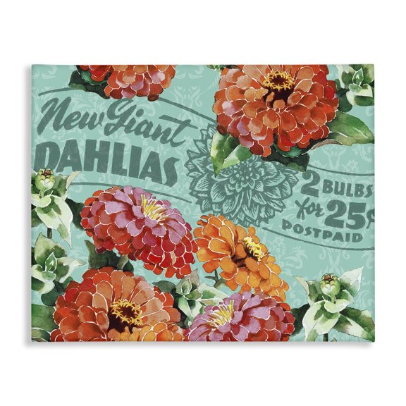 Stupell Industries Cottage Farm Flowers Red Green Print Pattern Design Canvas Art, 30 x 24, by The Saturday Evening Post