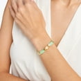 thumbnail image 6 of Forever Facets Genuine Jade Link 7.5" Bracelet in 18k Yellow Gold over Sterling Silver, Adult Female, 6 of 8