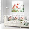 thumbnail image 2 of Designart Poppy Flowers on White Background - Floral Throw Pillow - 18x18, 2 of 4
