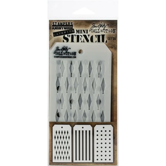 Tim Holtz Mini Layered Stencil Set 3/Pkg-Set #36