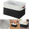 thumbnail image 4 of Cesta Organizadora Plegable Caja Almacenamiento Empalmada Lino Con Asa Cuerda Algodón Cesta Almacenamiento (1 Unidad) Juego Una Blanco +, 4 of 9