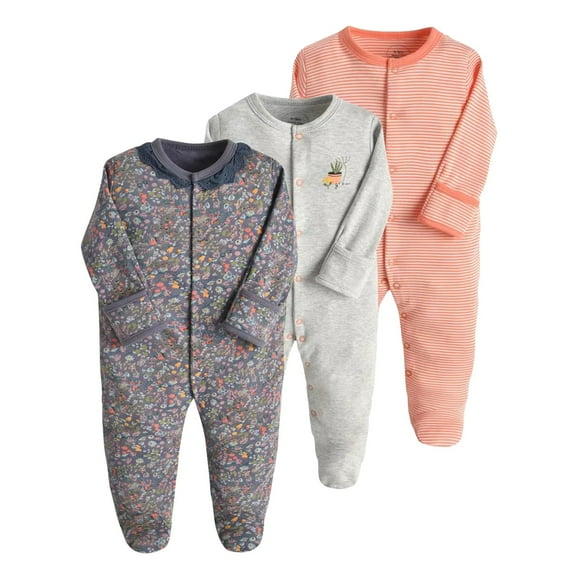 PMVFHDE Boy's Jumpsuits Children's Spring And Autumn Baby Three Piece Long Sleeved Foot Crawling Suit Pajamas Baby Clothing Boys' Bodysuits & One-Piece Suits Red,0-3 Months