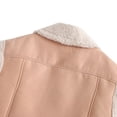 thumbnail image 6 of Meichang Women's Outerwear Vests Sherpa Fleece Jacket Cropped Vest Zip Up Faux Leather Sleeveless Winter Coat with Pockets, 6 of 8
