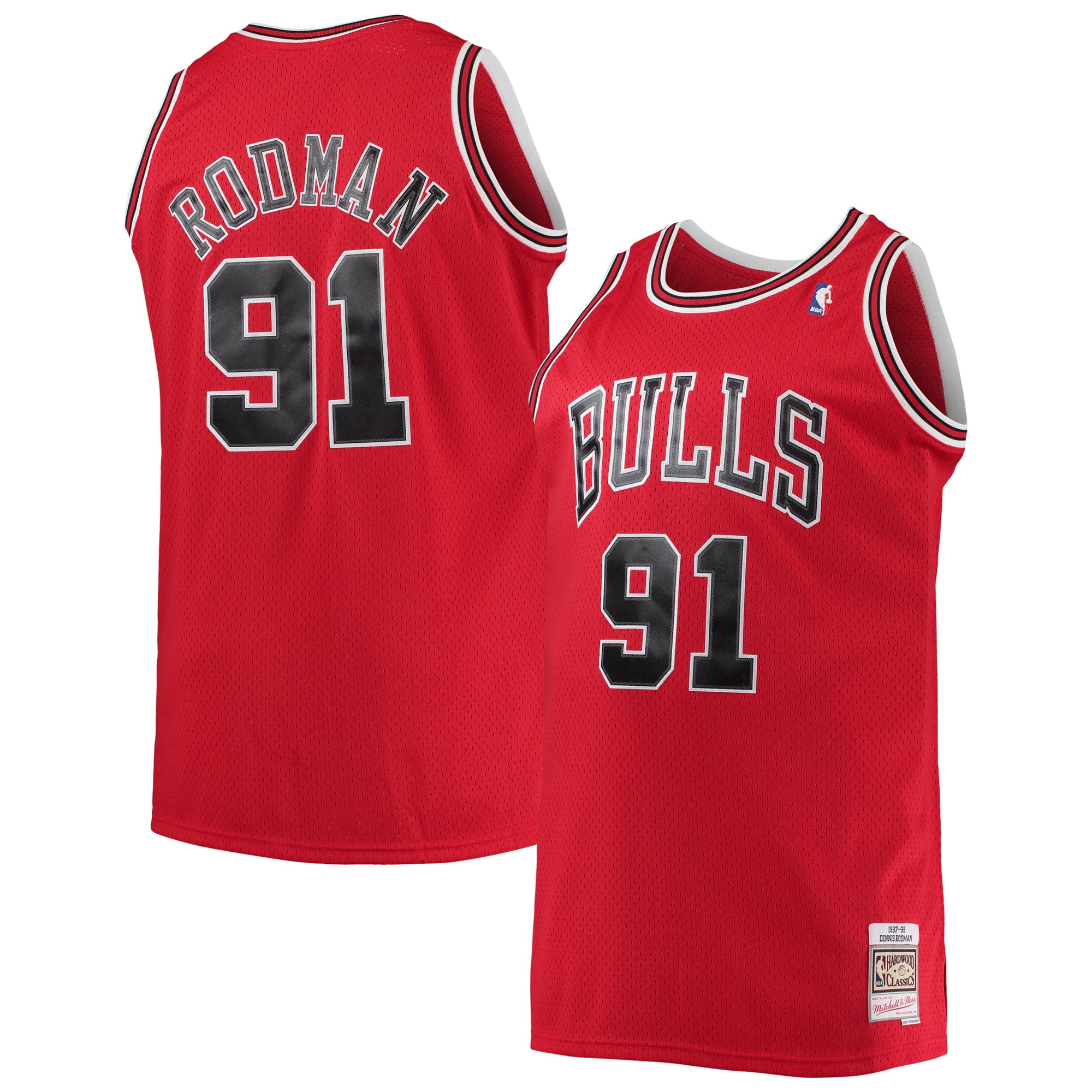 1998 Finals Dennis Rodman Chicago Bulls 91 Swingman Basketball Jersey Stitched # 