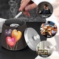 thumbnail image 6 of Hearts Or Balloon Ashtray with Lid Smell Proof Cigarette Ashtray Stainless Steel Smokeless Ash Holder for Indoor Outdoor, 6 of 7