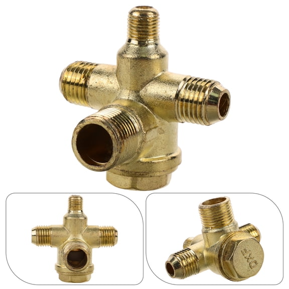Clispeed Golden Brass Zinc Double Tube Check Valve for Air Compressor Replacement