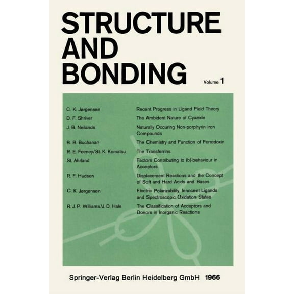 Structure and Bonding Structure and Bonding, Book 1, (Paperback)