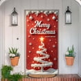 thumbnail image 2 of Huanglei Décorations de Rideau de Porte Rouge Bannière de Porte d'Entrée Joyeux et Train Décorations Extérieures et Années Décorations de Fête d'Hiver Entrée Porche, 2 of 6