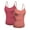 2 Pk - Dsty Slmn, Dsty Rose, variant on Basic Women Camisole Cami Built-In Shelf Bra Adjst Strap Tank Top - Junior Size