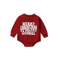 thumbnail image 2 of Infant Baby Christmas Jumpsuit Letter Print Long Sleeve Round Neck Sweatshirt Romper 3 6 12 18 24M Newborn Baby Festival Clothes, 2 of 10