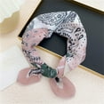 thumbnail image 2 of WREESH Womens Elegant Hair Scarf Fashion Small Square Scarf Silk Scarf Headbands Hairbands Printed Scarf Decorative Neck Scarf Pink, 2 of 4