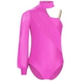 thumbnail image 3 of Haitryli Kids Girls One Shoulder Strap Gymnastics Jersey Latin Leotard Jumpsuit Ballet Dance Unitard Dancewear Hot Pink 16, 3 of 5