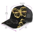 thumbnail image 3 of Picia Golden Glitter Butterflies Pattern Trucker Hat,Baseball Cap,Sun Protection Cap,Stylish Headwear,Leisure Cap,Outdoor Sports Cap, 3 of 7
