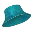 thumbnail image 2 of Kll Blue Green Glitter Bucket Hat For Women Men Packable Travel Beach Sun Hat Outdoor Rave Accessories Reflective Fisherman Cap, 2 of 9