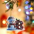 thumbnail image 4 of Mini Snowman Pendants Decorations, Letter Personalized Initial Monogram Christmas Hanging Ornaments for Xmas Tree Holiday Decor, B, 4 of 4