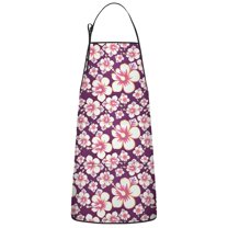 Pioneer Flower Floral Print Pattern Apron-Garden Aprons for Women with Pockets-Cotton Linen Waterproof Kitchen Cooking Gardening Aprons Adjustable for Kitchen,Cooking,BBQ and Salon 33x27 Inch