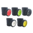 thumbnail image 4 of 4 unids/set de neumáticos y llantas de telemando de plástico duro de 28mm, neumático mm para coche de telemando HSP blanco CUTICAT mini neumáticos de carreras, 4 of 5