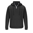 thumbnail image 5 of Men’s Pullover Hooded Sweatshirt with Half Zip Front Kangaroo Pocket and Adjustable Drawstring Hood Casual Fit Black L, 5 of 5