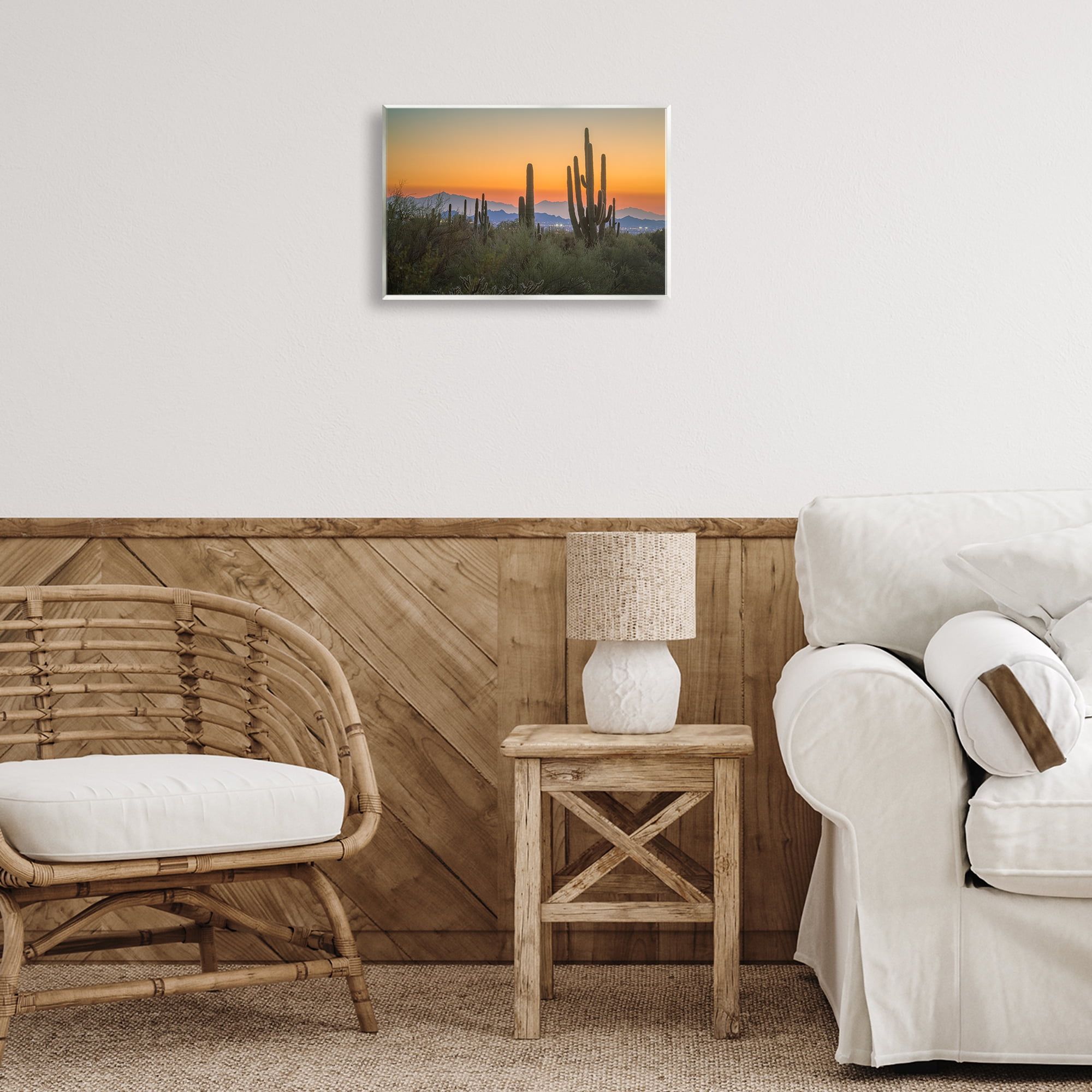 Stupell Industries Looming Cacti Sunset Landscape & Nature Photography Unframed Art Print Wall Art, 15 x 10