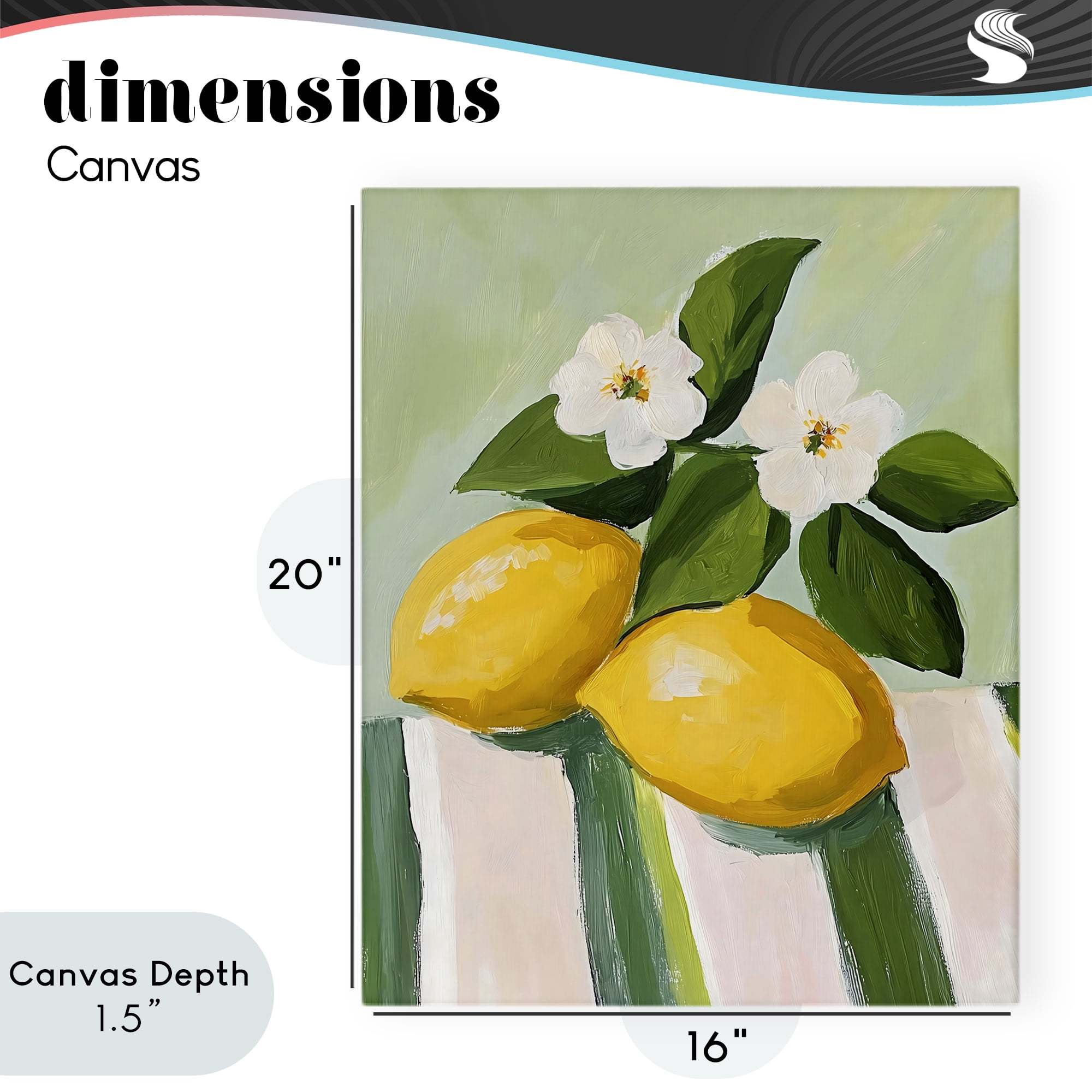 Stupell Industries Lemons And Daisies on Tablecloth Canvas Wall Art, design by The Prints Vibe
