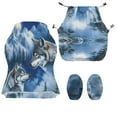 thumbnail image 4 of SCRAWLGOD Wolf Mountain Print Blue Print Gaming Chair Cover, Breathable Computer Chair Cover with Armrest Covers Washable Slipcover for Gaming Rotating Chair with Elastic Band, 4 of 7