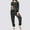 #017 Black, variant on Fleeced Fluffy Pajama Sets for Women, Crewneck Long Sleeves Shirt Long Pants with Pockets, Winter Casual Warm Pullover Sleepwear Sets, Daisy Loungewear for Women